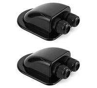 QWORK® 2 Piezas IP68 Impermeable ABS Solar Doble Cable Entrada Gland-Weather Resistente Doble Cable de Entrada para Paneles solares de RV, Caravana y Marina, Color Negro