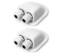 QWORK® 2 Piezas IP68 Impermeable ABS Solar Doble Cable Entrada Gland-Weather Resistente Doble Cable de Entrada para Paneles solares de RV, Caravana y Marina, Color Blanco