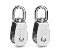 QWORK 2 Piezas M25 Bloque de Polea - Acero Inoxidable 304 - para Cuerda diámetro hasta 10 mm - Carga 150kg