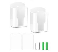 QWORK® 2 Piezas Organizador Mando a Distancia, Soporte Mando de Pared con Adhesivo y Tornillos, Tamaño Interior: 63 mm x 30 mm x 100 mm (Largo x Ancho x Alto)