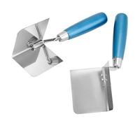 QWORK® 2 piezas paletas de esquina, 80 x 60 mm, paleta para esquinas interiores y exteriores, para trabajos profesionales de enlucido y paneles de yeso