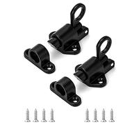 QWORK® 2 Piezas Perno de Puerta de Resorte, Cerrojo Puerta con Tornillos para Puerta de Dormitorio, Puerta de Baño, Gabinete, Cerca (Negro)