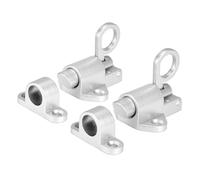 QWORK® 2 Piezas Perno de Puerta de Resorte, Cerrojo Puerta con Tornillos para Puerta de Dormitorio, Puerta de Baño, Gabinete, Cerca (Plata)