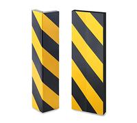 QWORK® 2 Piezas Protector Pared Garaje, Protector columnas Garaje, Protectores de Parachoques de Espuma, Color Amarillo y Negro, Autoadhesivo