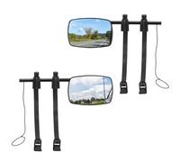 QWORK® 2 Piezas Retrovisor Caravana Universales, Espejo Retrovisor Coche Ajustables con Abrazaderas, Compatibles con SUV, Autocaravanas, Camiones, Remolques, Furgonetas