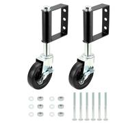 QWORK® 2 piezas ruedas resistentes de 10cm, rueda de compuerta con resorte, capacidad de carga de 100 kg, con freno de bloqueo lateral