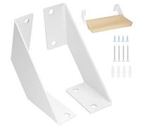 QWORK® 2 Piezas Soporte de Baldas Pared, Escuadras Metálicas Retro de Hierro, 10cm Blanco