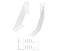 QWORK® 2 Piezas Soporte de Baldas Pared, Escuadras Metálicas Retro de Hierro, 15cm Blanco