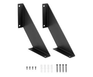 QWORK® 2 Piezas Soporte de Baldas Pared, Escuadras Metálicas Retro de Hierro, 20cm Negro