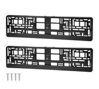 QWORK® 2 Piezas Soporte de Placas Negro, Marco de Matrícula Coche Resistente a UV