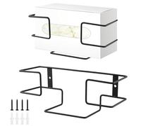QWORK® 2 piezas Soporte para guantera, soporte de pared para dispensador de guantes para guantes y pañuelos desechables, para uso en laboratorio, comercial y doméstico