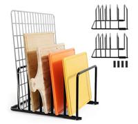 QWORK® 2 Piezas soporte para tablas de cortar, soporte de chapa metálica con 5 compartimentos, para tablas de cortar y bandejas para hornear