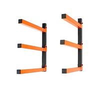 QWORK® 2 piezas soportes de shlef flotantes, soporte de garaje, cargable hasta 100 kg, plegable, para escalera, bicicleta, tablón