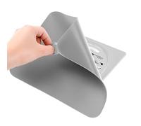 QWORK® 2 Piezas Tapa desague Ducha, Cubierta de desagüe de Silicona Gris, para baño, Cocina y Aseo