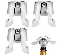 QWORK® 2 Piezas tapones botellas champán acero inoxidable, sellador al vacío botellas de vino, tapón para champán para vino espumoso