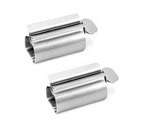 QWORK 2 piezas toothpaste squeezer, tubo metálico exprimidor, exprimidor de pasta de dientes de acero inoxidable, ahorra pasta de dientes