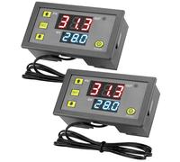 QWORK® 2 Piezas W3230 Regulador de temperatura con termostato digital de 12 V 20 A, rango de -50 °C a 110 °C, con precisión de 0.1 °C y cable de sensor de 1 m