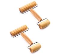 QWORK 2 rodillos de madera dura 2 en 1, 6-7/8 pulgadas herramienta de doble rodillo para cerámica arcilla trabajo