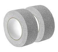 QWORK® 2 Rollos cinta adhesiva antideslizante, 5 cm x 10 m/rollo cinta adhesiva fuerte, gris cinta para escalones, para uso en interiores y exteriores