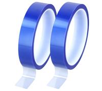 QWORK® 2 Rollos Cintas Térmicas de 20 mm x 33 m, Cintas de Alta Temperatura para Sublimación (Azul)