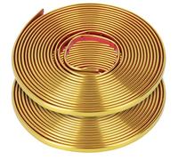 QWORK® 2 rollos de 5 m de moldura de pared autoadhesiva dorada para despegar y pegar, tira de borde autoadhesiva para piso, pared, techo y más, 8 mm de ancho