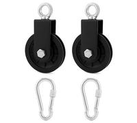 QWORK® 2 uds 90mm poleas para cuerda, sistema de polea de cable de gimnasio, para equipo de gimnasio, accesorios para tendederos