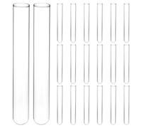 QWORK® 20-Paquete Tubo de Prueba de Vidrio de Borosilicato, 20mm de OD x 150mm de Longitud, Tubos de Ensayo de Fondo Redondo