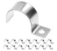 QWORK® 20 Pcs Abrazaderas para Tubos Ø 25 mm - Acero Inoxidable 304 de 1.2mm para Tuberías de Gas, Agua y Cables