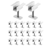 QWORK® 20 Piezas abrazadera intermedia para módulos solares fotovoltaicos, soporte placa solar de aluminio para altura de módulo de 25-40 mm, para el montaje de perfiles de aluminio de 20 mm