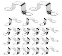 QWORK® 20 Piezas abrazaderas para tubo cuadrado, abrazadera cuadrada inoxidable 304 de 20x20mm, para ventanas y tuberías