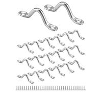QWORK® 20 Piezas Bucles de Cubierta de Kayak de Acero Inoxidable 304, Placa de Ojo de Kayak, con 40 Tornillos de 4mm, para Canoa de Kayak