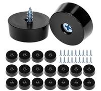 QWORK® 20 Piezas de Tapones de Goma atornillables 9mm*23mm*25mm para Tablas de Cortar y Muebles - Amortiguador y Resistente al óxido