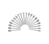 QWORK® 20 piezas Juego de talla de piedra, juego de brocas de diamante, vástago de 1/8 de pulgada, grano 120, adecuado para jade, vidrio, rocas, cerámica, etc.