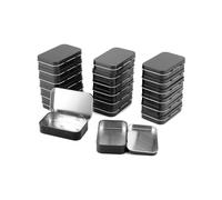 QWORK® 20 piezas latas rectangulares de metal con bisagras, caja pequeña, 95 x 60 x 20 mm, negro
