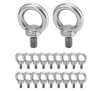 QWORK® 20 Piezas M8 Cancamo - 120KG - M8 Anillos de Elevación, Perno Ojo de Levantamiento de Rosca Macho in 304 Acero Inoxidable