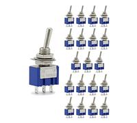 QWORK 20 Piezas Mini Interruptor de Palanca SPST AC 125V 6A 3 Pines 2 Posiciones ON-ON para Interruptores de Arduino Auto Truck Boat (MTS102)
