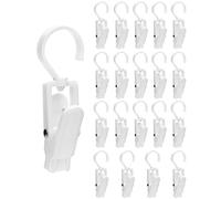 QWORK® 20 Piezas Perchas con Pinzas Antideslizante, 10.5cm, Pinzas Ropa Portátil para Viajes, Closet, Ropa, Botas, Calcetines, Toallas