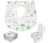 QWORK® 20 Piezas Protector Desechable para Asiento de Inodoro, Extra Grande 64 * 60 cm, Resistente al Agua y Antideslizante, Envasado individualmente