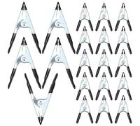 QWORK® 20 Unidades Abrazaderas de Resorte de Acero, 15 pinzas de 5 cm y 5 pinzas de 10 cm - Acero con Revestimiento de Zinc, Puntas y Mangos de PVC Antideslizantes