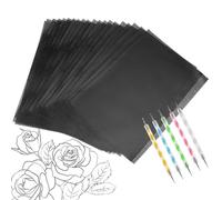 QWORK® 200 Hojas Papel de Carbono A4 Negro con 5 Lápices de Precisión para Trazar en Tela, Madera y Lienzo