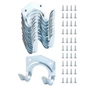 QWORK® 20X Ganchos de pared para herramientas de jardín, Double gancho con 40 tornillos para jardín, garaje, cobertizo
