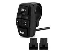 QWORK® 22mm Interruptor Manillar Moto - 3 en 1 - Interruptor de Los Faros, Interruptor de Intermitentes y Interruptor de Bocina para Moto, Bicicleta Eléctrica, ATV, E-Scooter
