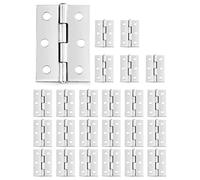 QWORK 24 Piezas Bisagras de Acero Inoxidable de 44 mm, Bisagra de Puerta, Bisagras para reparar puertas delanteras, ventanas y cajas de almacenamiento