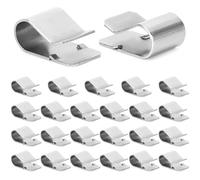 QWORK® 25 piezas Abrazaderas en U fabricadas en acero inoxidable 304, para espesor de panel de 3-7,5 mm, tamaño total 21,4 x 12 mm