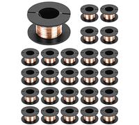 QWORK 25 Piezas Alambre de Cobre Esmaltado 0.1mm de Diámetro 8M de Longitud, Alambre Magneto Hilo de Cobre para Realizar Conexiones o Soldaduras