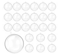 QWORK® 25 Piezas Bolas de plástico Transparentes, Ø 6CM Bolas de Navidad rellenable, para decoración DIY, Fiesta