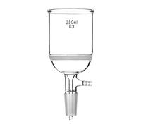QWORK 250 ml Filtrado Buchner Embudo Frit Medio (G3) Cristalería de laboratorio con Junta estándar 24/40 y Tubulación dentada al vacío