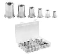 QWORK® 250 piezas tuerca de remache de 304 acero inoxidable, 6 tamaños, M3 M4 M5 M6 M8 M10