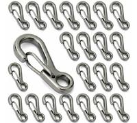 QWORK 25mm Mosquetónes Pequeños para Viajar Camping Senderismo Llaveros y Accesorios para Mascotas (20pzs Gris)