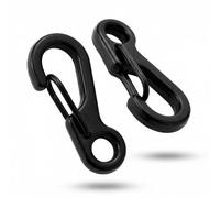 QWORK® 25mm Mosquetónes Pequeños para Viajar Camping Senderismo Llaveros y Accesorios para Mascotas (20pzs Negro)